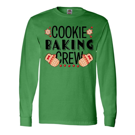 Inktastic Christmas Cookie Baking Crew with Oven Mitts Long Sleeve T-Shirt