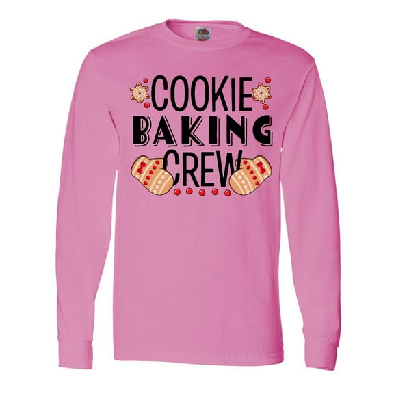 Inktastic Christmas Cookie Baking Crew with Oven Mitts Long Sleeve T-Shirt