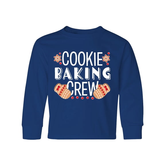 Inktastic Christmas Cookie Baking Crew with Oven Mitts Long Sleeve Youth T-Shirt