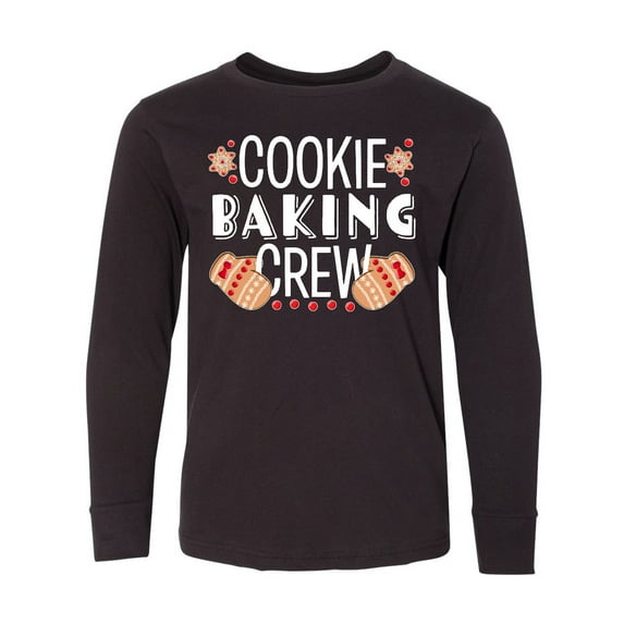 Inktastic Christmas Cookie Baking Crew with Oven Mitts Long Sleeve Youth T-Shirt
