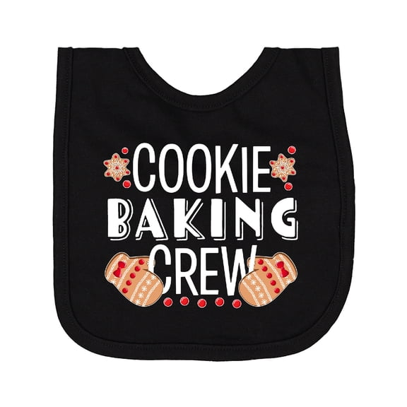 Inktastic Christmas Cookie Baking Crew with Oven Mitts Newborn Bib
