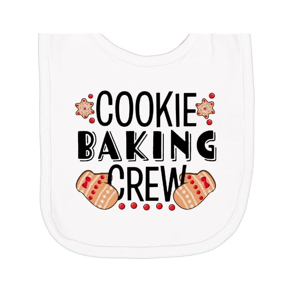 Inktastic Christmas Cookie Baking Crew with Oven Mitts Newborn Bib