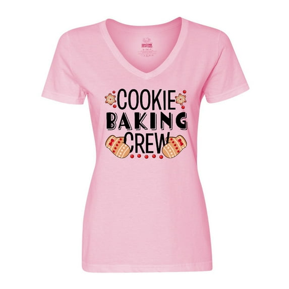Inktastic Christmas Cookie Baking Crew with Oven Mitts Women's V-Neck T-Shirt