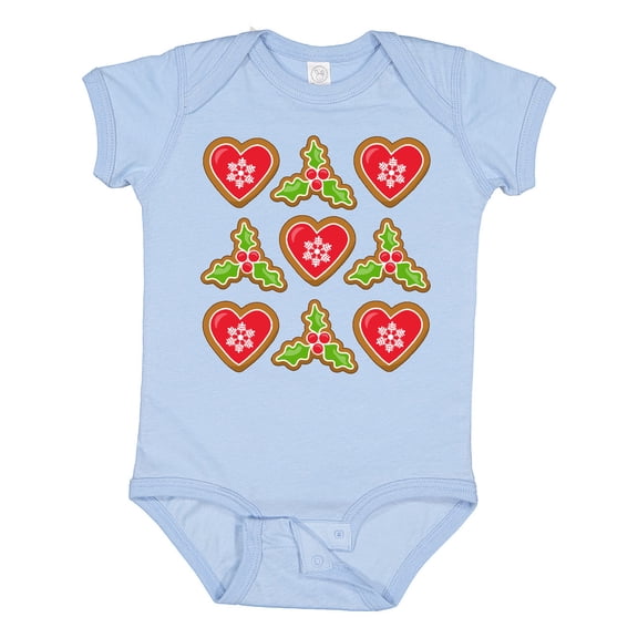 Inktastic Christmas Cookie Hearts and Holly Boys or Girls Baby Bodysuit