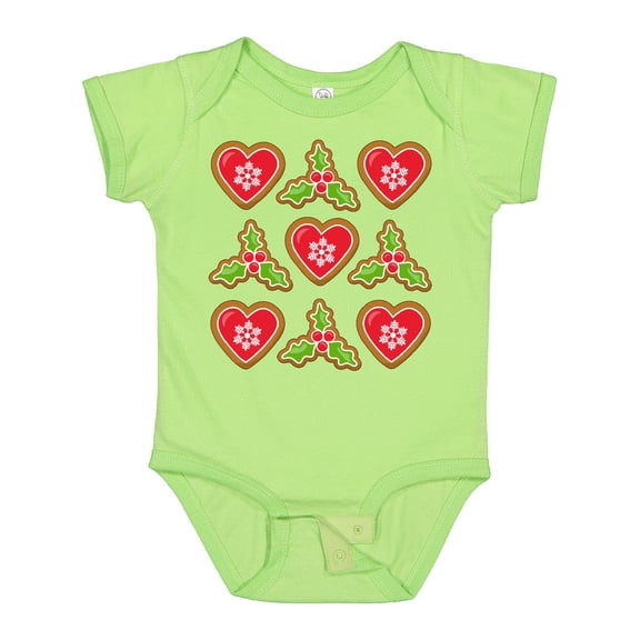 Inktastic Christmas Cookie Hearts and Holly Boys or Girls Baby Bodysuit