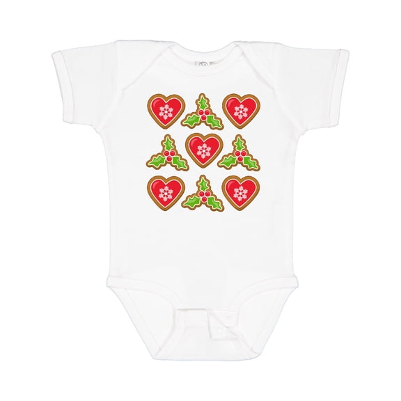 Inktastic Christmas Cookie Hearts and Holly Boys or Girls Baby Bodysuit