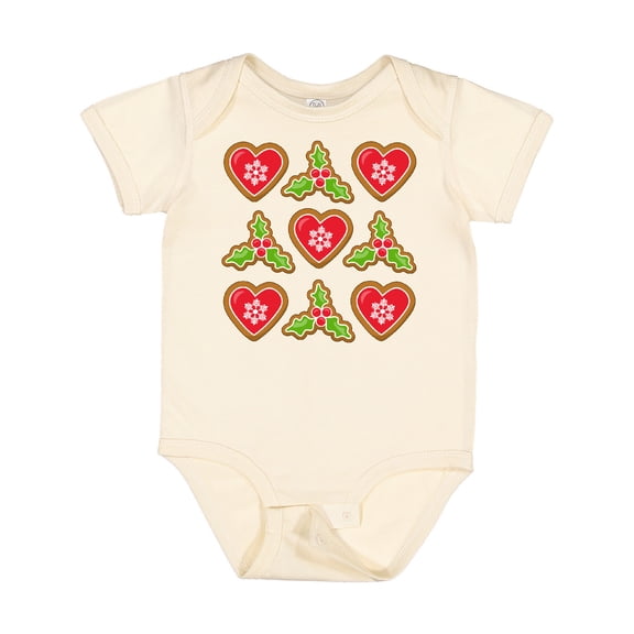Inktastic Christmas Cookie Hearts and Holly Boys or Girls Baby Bodysuit