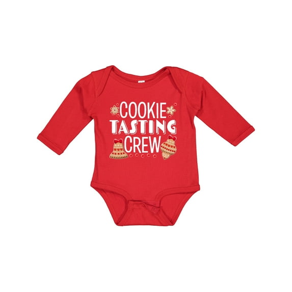 Inktastic Christmas Cookie Tasting Crew with Holiday Cookies Boys or Girls Long Sleeve Baby Bodysuit