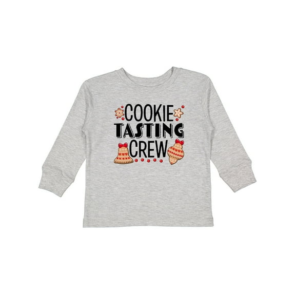 Inktastic Christmas Cookie Tasting Crew with Holiday Cookies Boys or Girls Long Sleeve Toddler T-Shirt