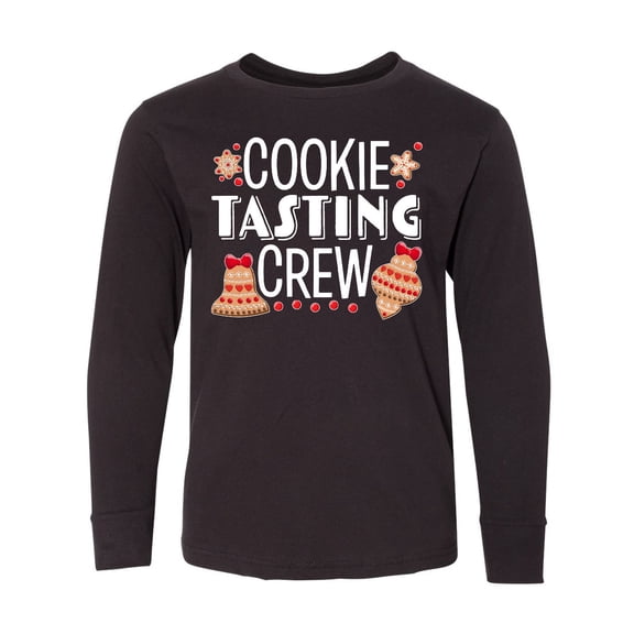 Inktastic Christmas Cookie Tasting Crew with Holiday Cookies Long Sleeve Youth T-Shirt