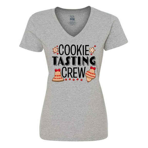 Inktastic Christmas Cookie Tasting Crew with Holiday Cookies Women's V-Neck T-Shirt