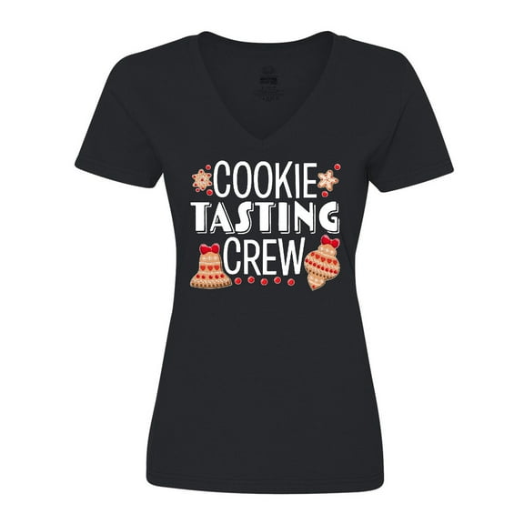 Inktastic Christmas Cookie Tasting Crew with Holiday Cookies Women's V-Neck T-Shirt