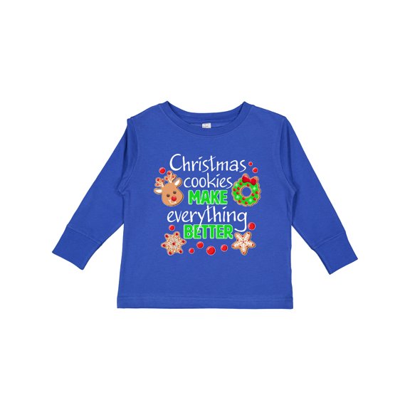 Inktastic Christmas Cookies Make Everything Better Boys or Girls Long Sleeve Toddler T-Shirt