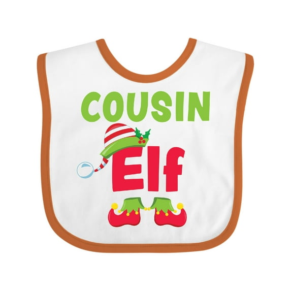 Inktastic Christmas Cousin Elf Boys or Girls Baby Bib