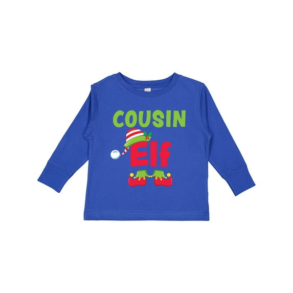 Inktastic Christmas Cousin Elf Boys or Girls Long Sleeve Toddler T-Shirt