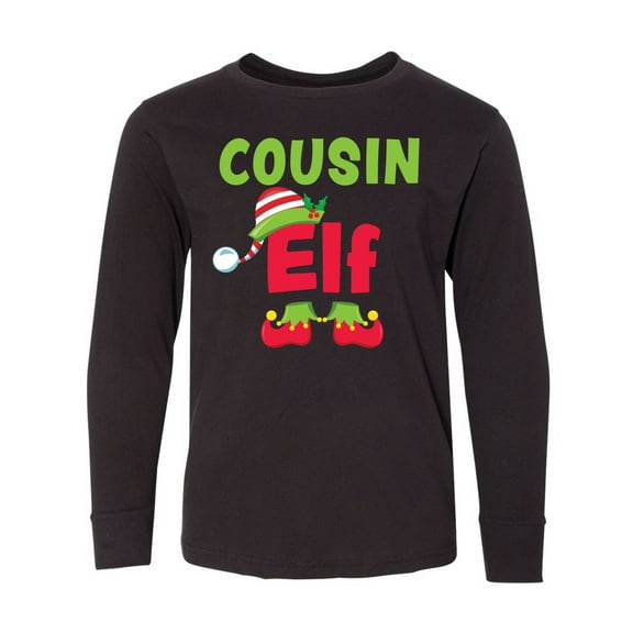 Inktastic Christmas Cousin Elf Long Sleeve Youth T-Shirt