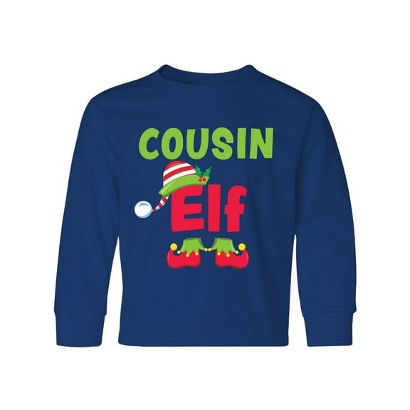 Inktastic Christmas Cousin Elf Long Sleeve Youth T-Shirt