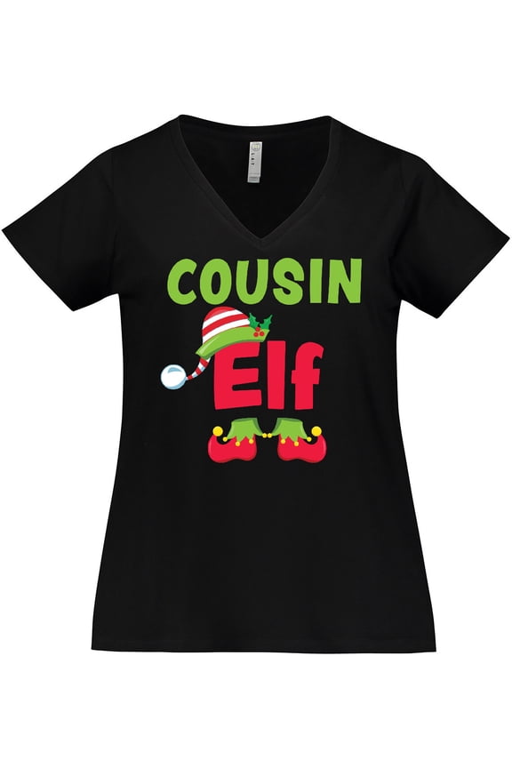 Christmas Cousin Elf Women's Plus Size V-Neck T-Shirt