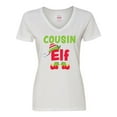 thumbnail image 1 of Inktastic Christmas Cousin Elf Women's V-Neck T-Shirt, 1 of 5