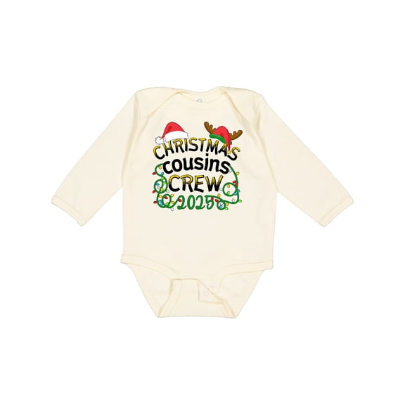 Inktastic Christmas Cousins Crew 2025 Boys or Girls Long Sleeve Baby Bodysuit