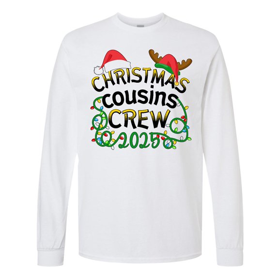 Inktastic Christmas Cousins Crew 2025 Long Sleeve T-Shirt