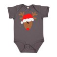 thumbnail image 1 of Inktastic Christmas Cute Reindeer in Santa Hat Boys or Girls Baby Bodysuit, 1 of 5