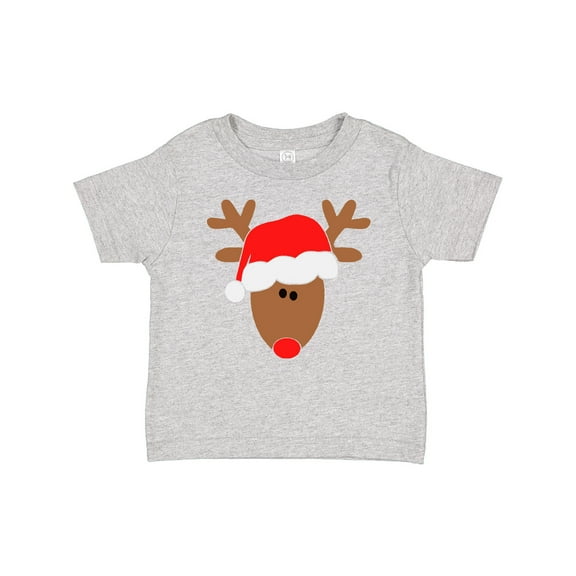 Inktastic Christmas Cute Reindeer in Santa Hat Boys or Girls Baby T-Shirt