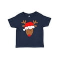 thumbnail image 1 of Inktastic Christmas Cute Reindeer in Santa Hat Boys or Girls Baby T-Shirt, 1 of 5
