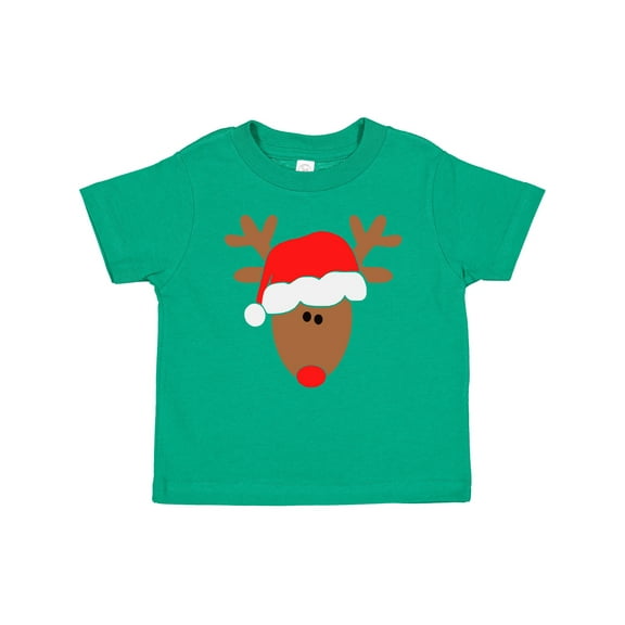 Inktastic Christmas Cute Reindeer in Santa Hat Boys or Girls Baby T-Shirt