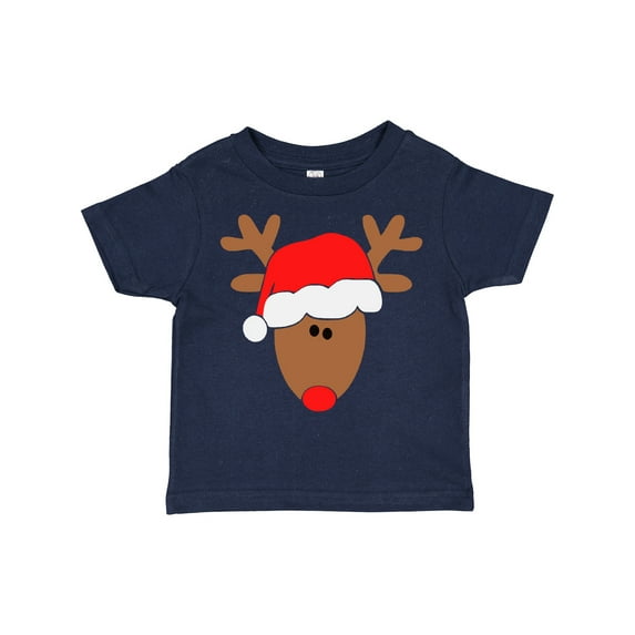 Inktastic Christmas Cute Reindeer in Santa Hat Boys or Girls Toddler T-Shirt