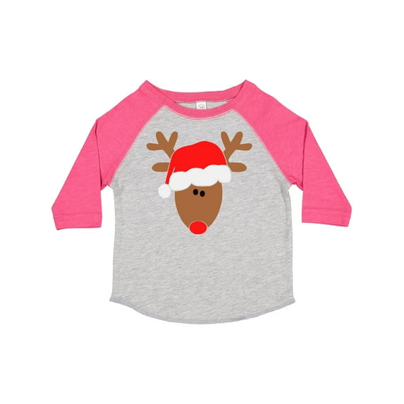Inktastic Christmas Cute Reindeer in Santa Hat Boys or Girls Toddler T-Shirt