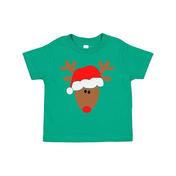 Inktastic Christmas Cute Reindeer in Santa Hat Boys or Girls Toddler T-Shirt