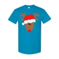 thumbnail image 1 of Inktastic Christmas Cute Reindeer in Santa Hat T-Shirt, 1 of 5