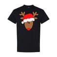 thumbnail image 1 of Inktastic Christmas Cute Reindeer in Santa Hat T-Shirt, 1 of 5