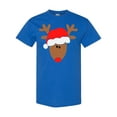 thumbnail image 1 of Inktastic Christmas Cute Reindeer in Santa Hat T-Shirt, 1 of 5