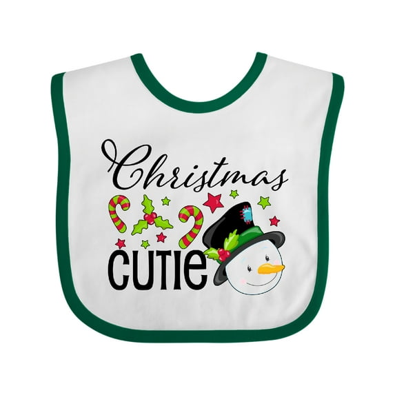 Inktastic Christmas Cutie snowman Boys or Girls Baby Bib