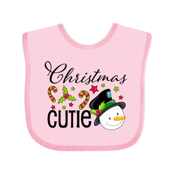 Inktastic Christmas Cutie snowman Boys or Girls Baby Bib