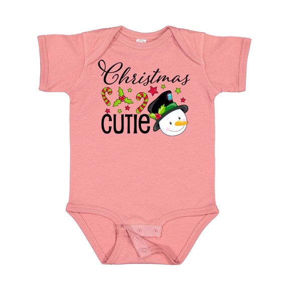 Inktastic Christmas Cutie snowman Boys or Girls Baby Bodysuit