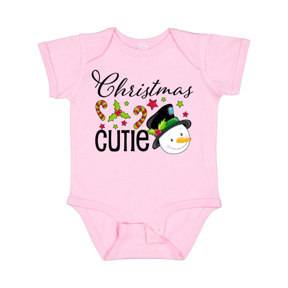 Inktastic Christmas Cutie snowman Boys or Girls Baby Bodysuit