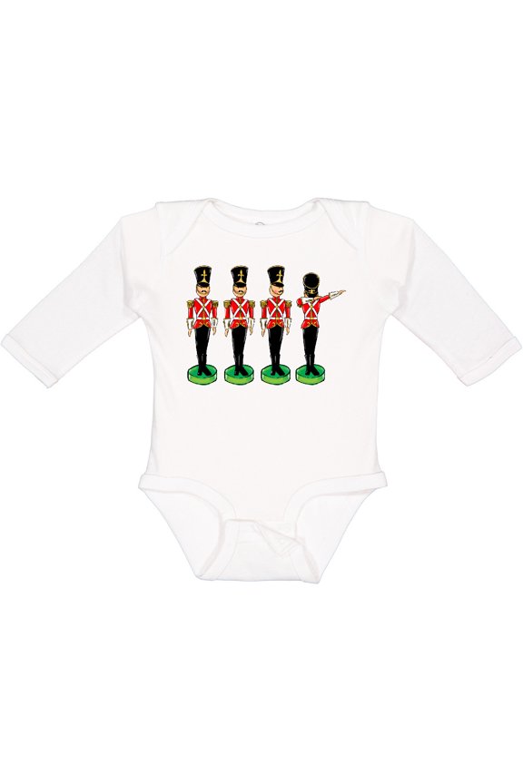 Christmas Dabbing Tin Soldier Boys or Girls Long Sleeve Baby Bodysuit