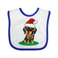 thumbnail image 1 of Inktastic Christmas Dachshund Dog Santa Boys or Girls Baby Bib, 1 of 4