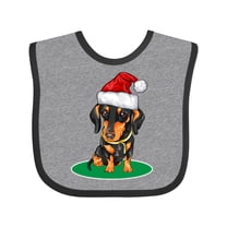Inktastic Christmas Dachshund Dog Santa Boys or Girls Baby Bib