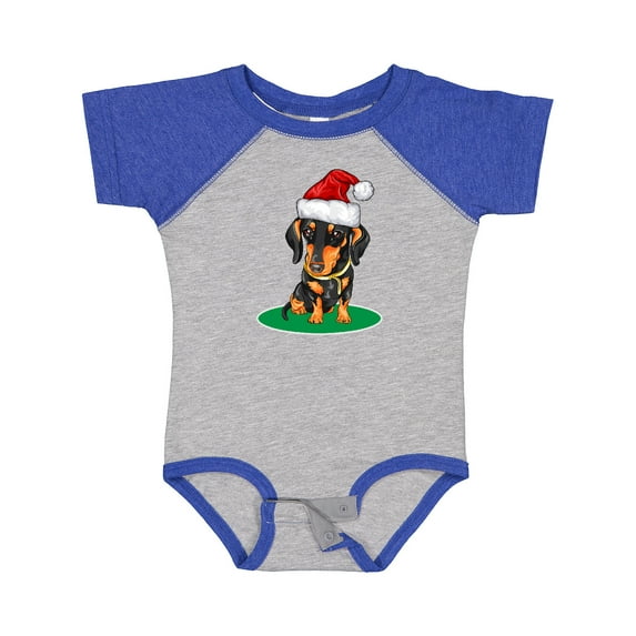 Inktastic Christmas Dachshund Dog Santa Boys or Girls Baby Bodysuit