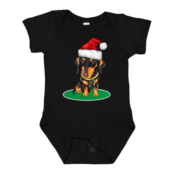 Inktastic Christmas Dachshund Dog Santa Boys or Girls Baby Bodysuit