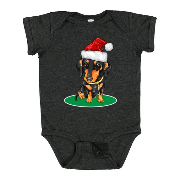 Inktastic Christmas Dachshund Dog Santa Boys or Girls Baby Bodysuit