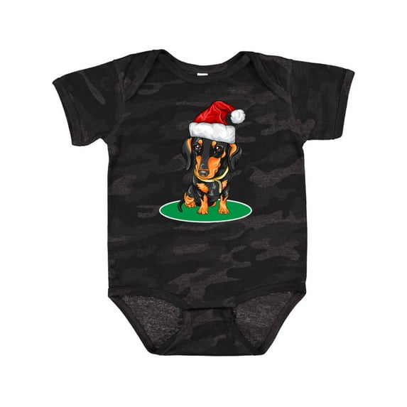 Inktastic Christmas Dachshund Dog Santa Boys or Girls Baby Bodysuit