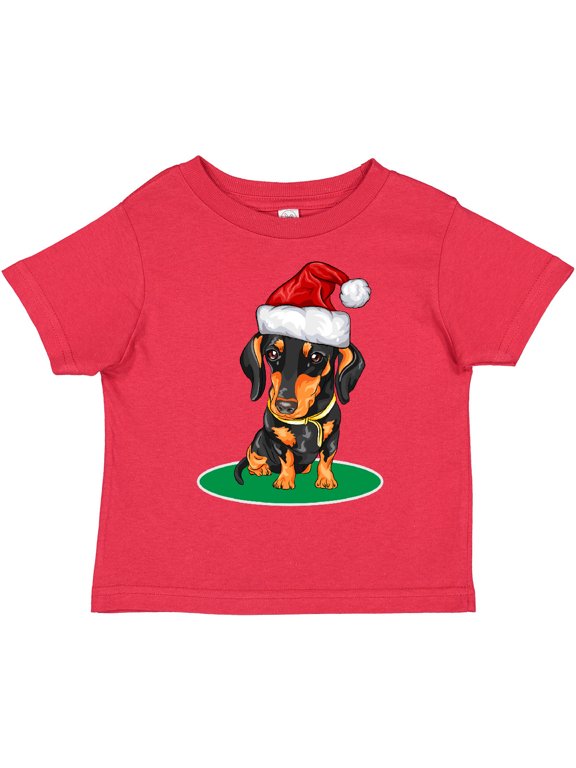 Christmas Dachshund Dog Santa Boys or Girls Toddler T-Shirt