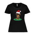 thumbnail image 1 of Inktastic Christmas Dachshund Dog Santa Women's Plus Size T-Shirt, 1 of 5