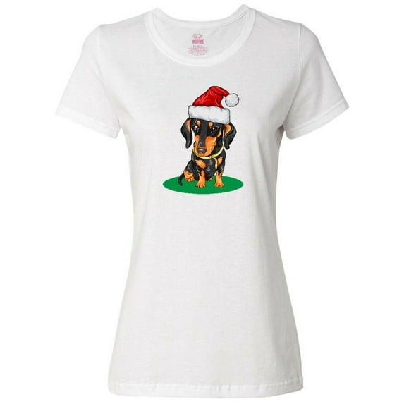 Inktastic Christmas Dachshund Dog Santa Women's T-Shirt