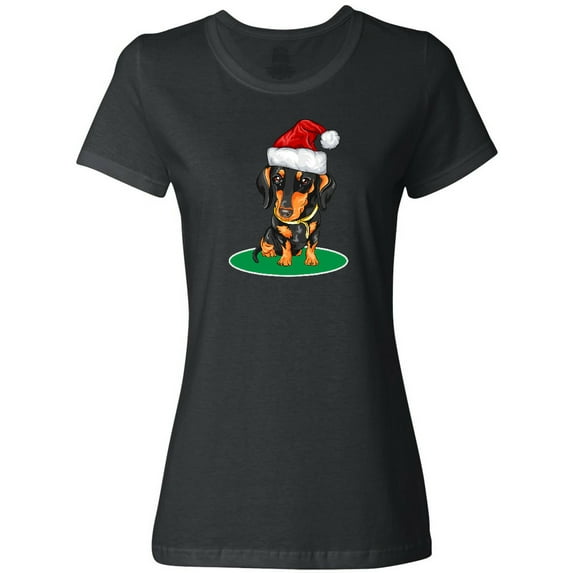 Inktastic Christmas Dachshund Dog Santa Women's T-Shirt